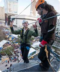 Zipline drop over vancouver